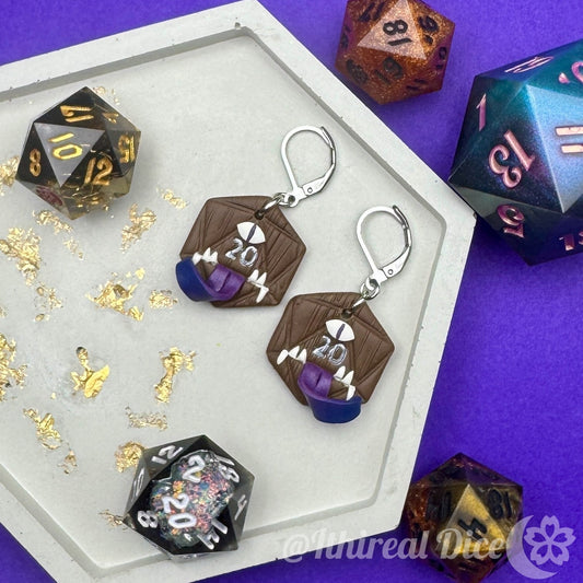 Earrings - D20 Charm (Mimic) (MtO)