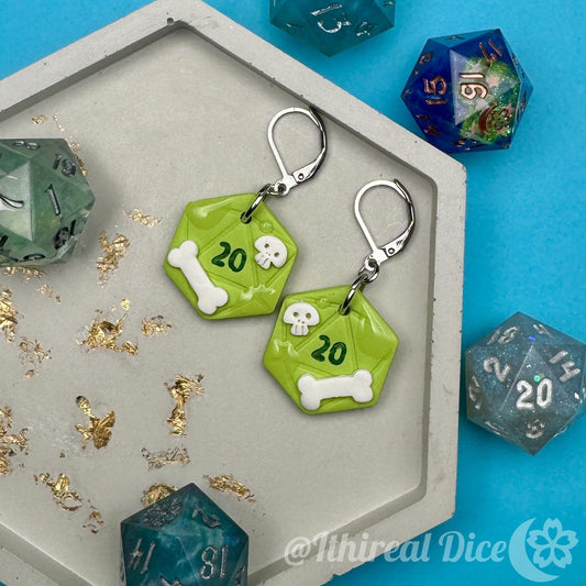 Earrings - D20 Charm (Gelatinous) (MtO)