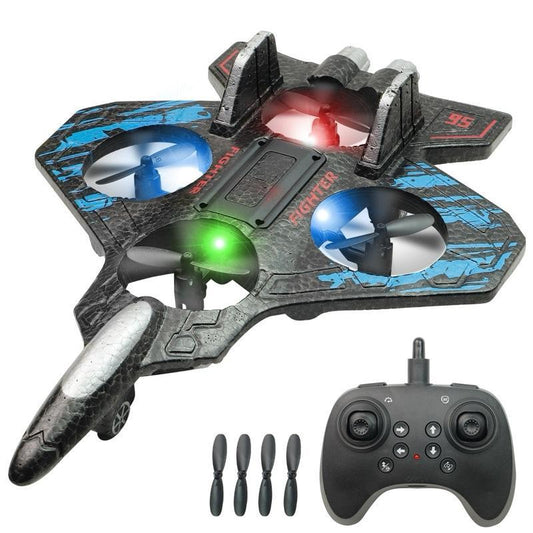 RC Stunt Fighter Jet Toy for Kids with 360° Flips & LED Lights | Easy to Fly Kids Drone